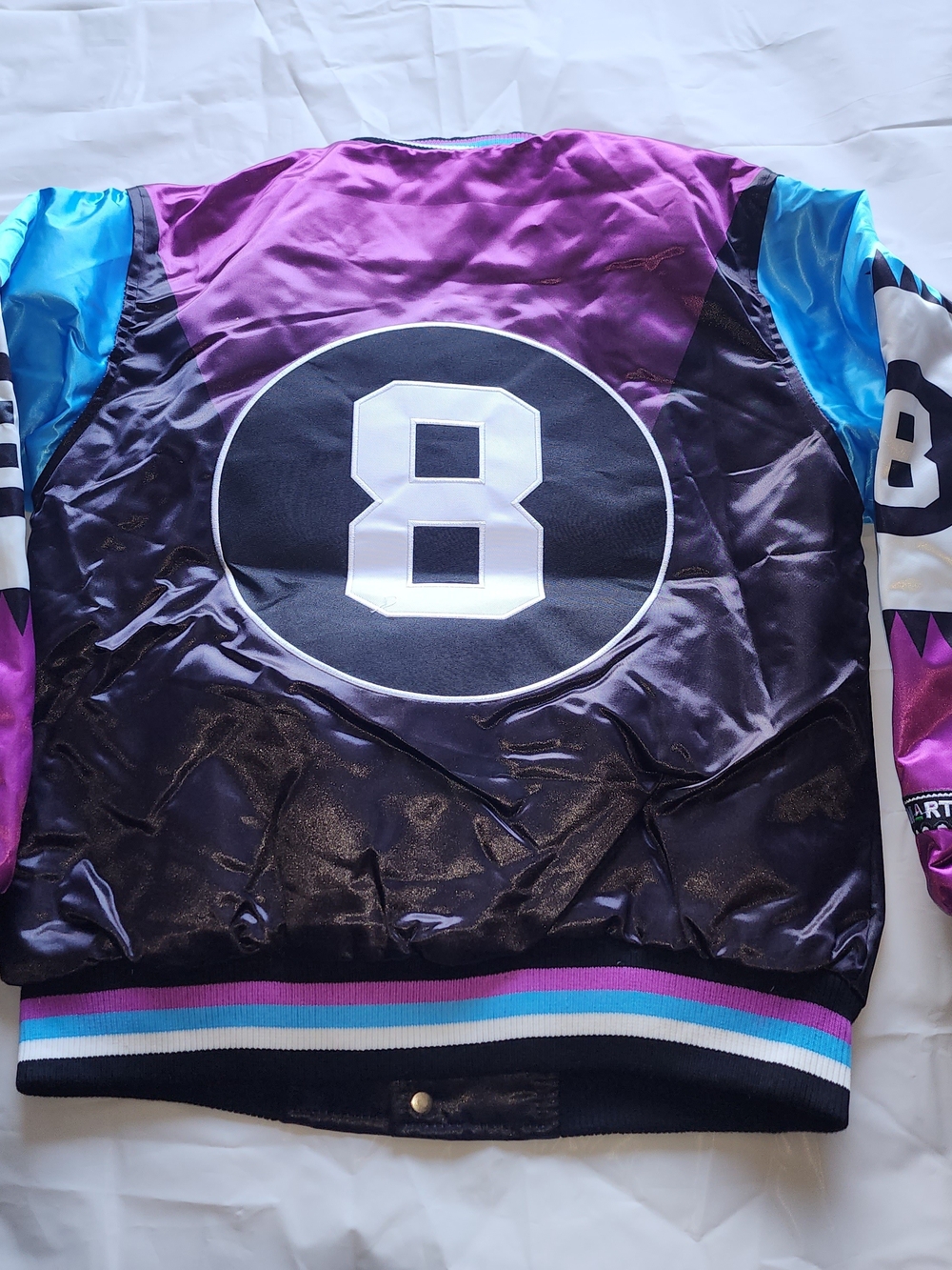 HEATHER CLASSICS MEN'S MARTIN DAMN GINA SATIN JACKET BLACK/PURPLE SIZE SMALL NWT - Picture 7 of 14